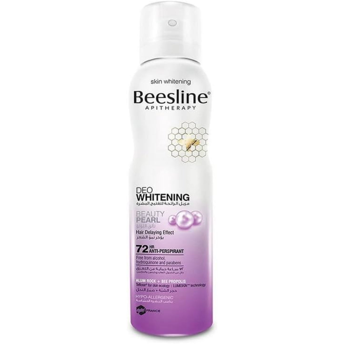 Beesline Beauty Pearl Spray Deodorant – Deo Whitening & Hair Growth Delay – 72h Protection – 150ml
