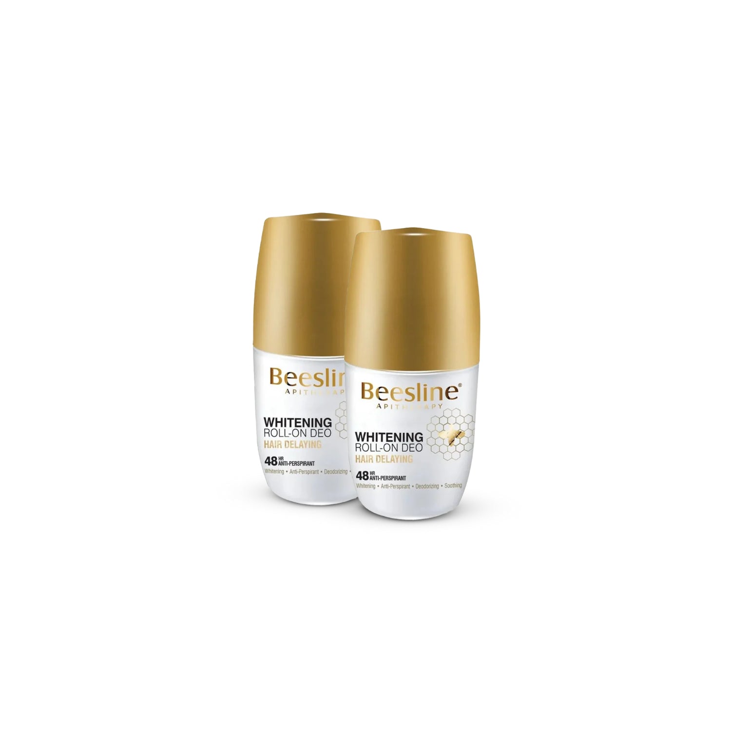 Beesline Whitening Roll-On Deodorant with Hair Growth Delay – 48h Protection – 50ml (1+1)