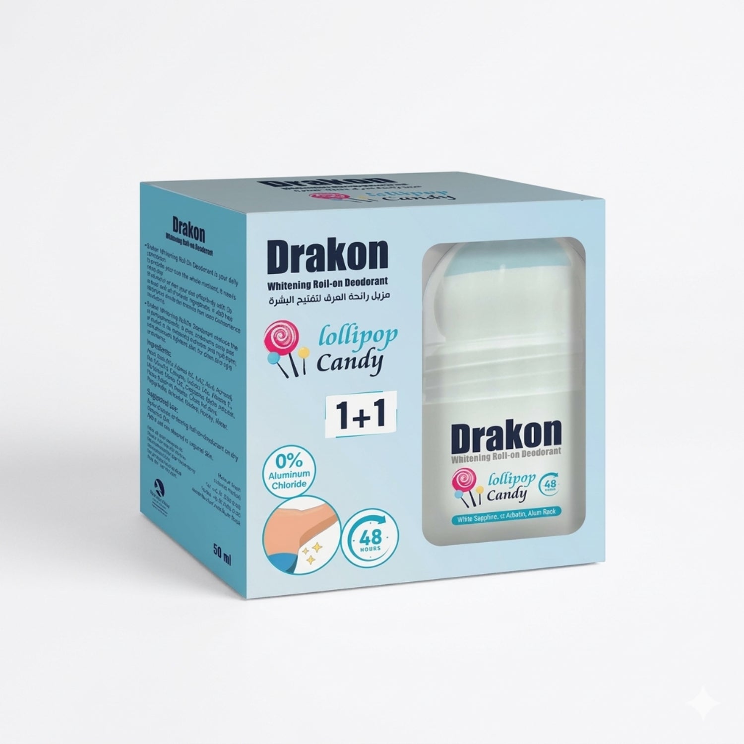 Drakon Lolli Pop Candy Whitening Roll-On Deodorant – 50ml – Buy 1 Get 1