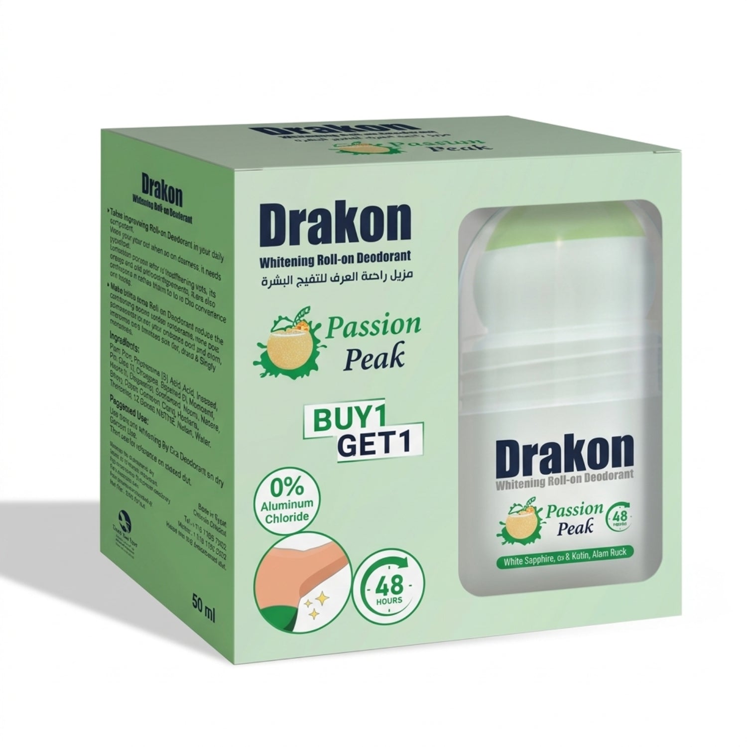 Drakon Passion Peak Whitening Roll-On Deodorant – 50ml – Buy 1 Get 1
