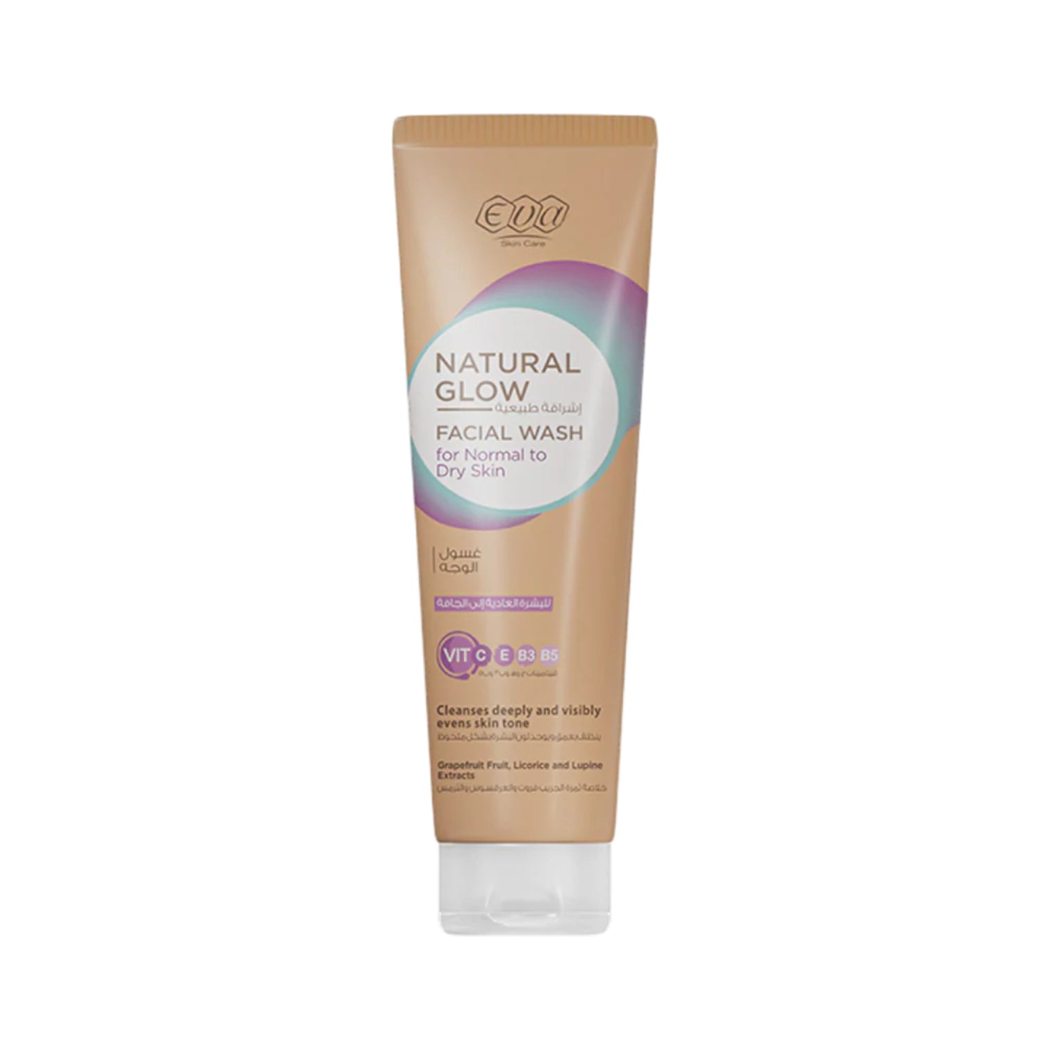 Eva Skin Care Natural Glow Facial Wash For Normal To Dry Skin 100 Ml