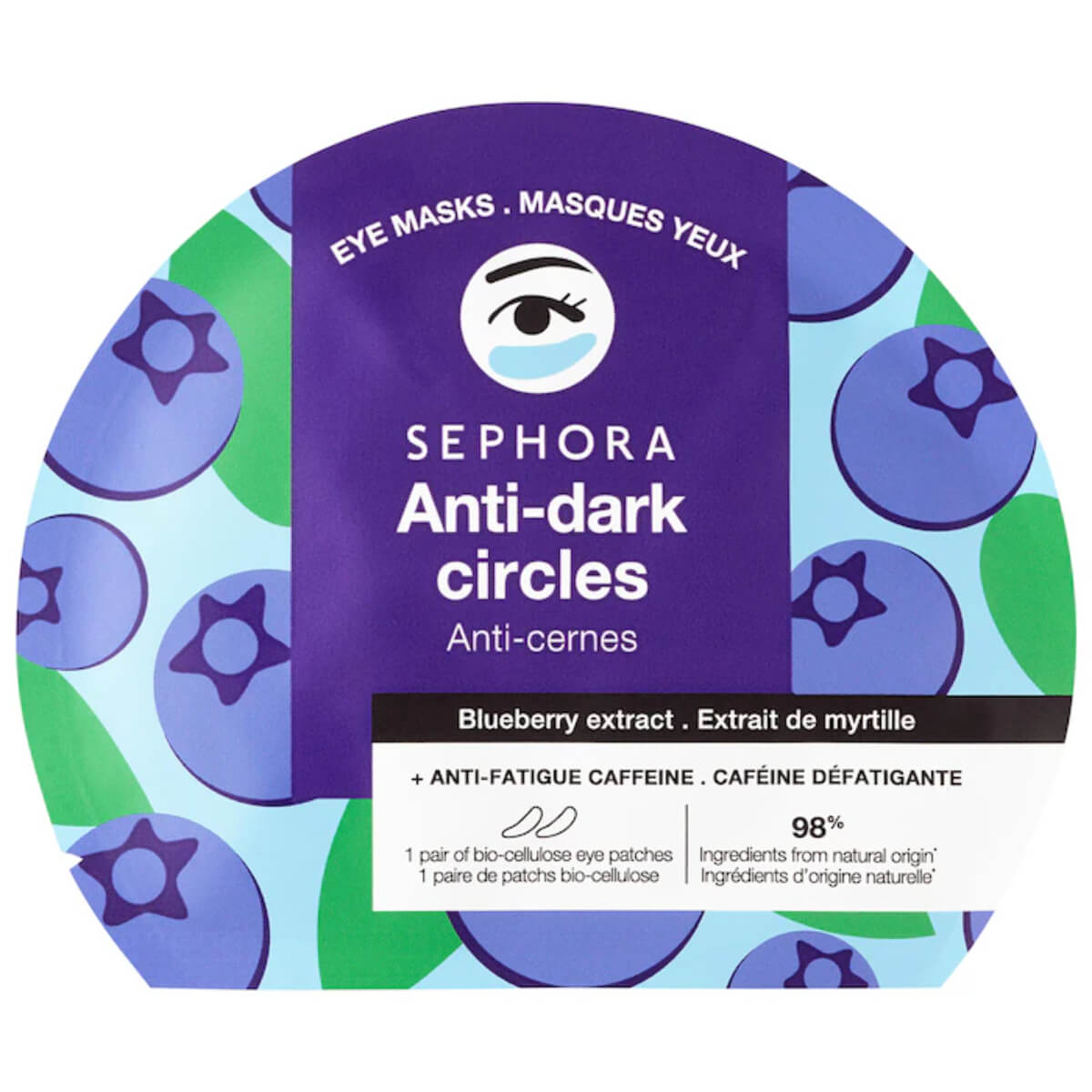 Sephora Collection Blueberry Anti-Dark Circles Eye Mask Patches – Brightens and Reduces Dark Circles