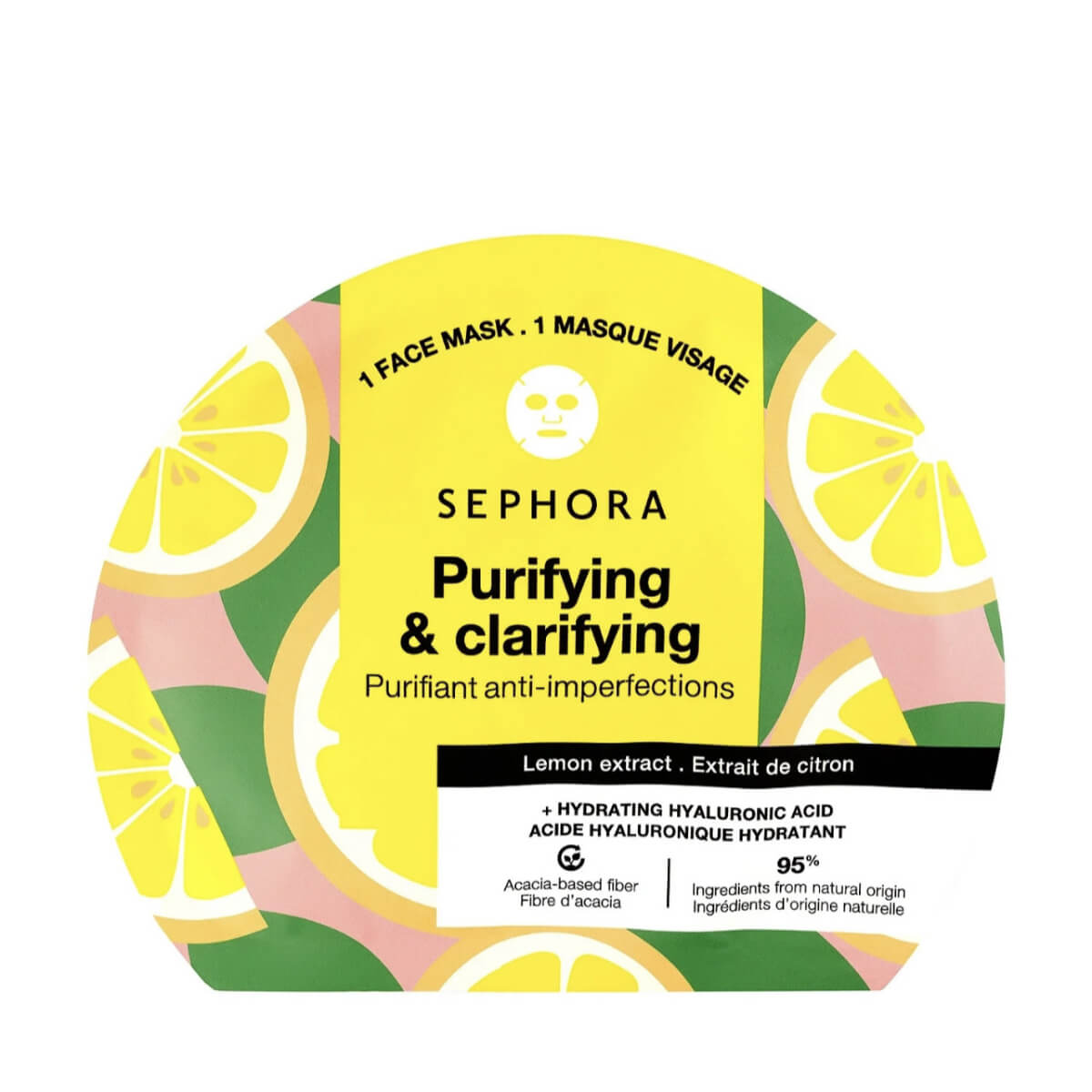 Sephora Collection Purifying Lemon Sheet Face Mask – Clarifies Pores and Evens Skin Tone