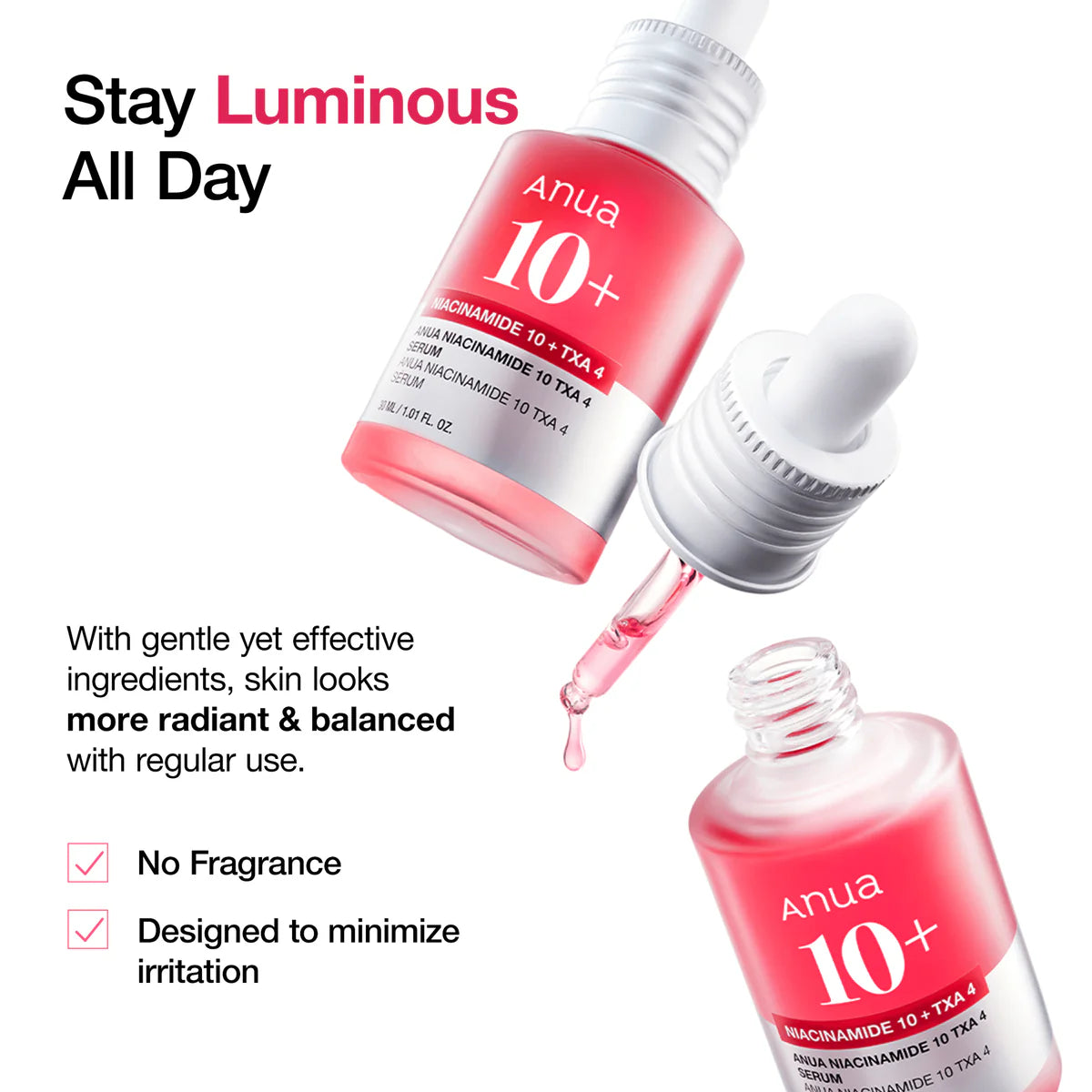 Anua Niacinamide 10% + TXA 4% Serum 30ml – Brightening & Dark Spot Correcting Serum