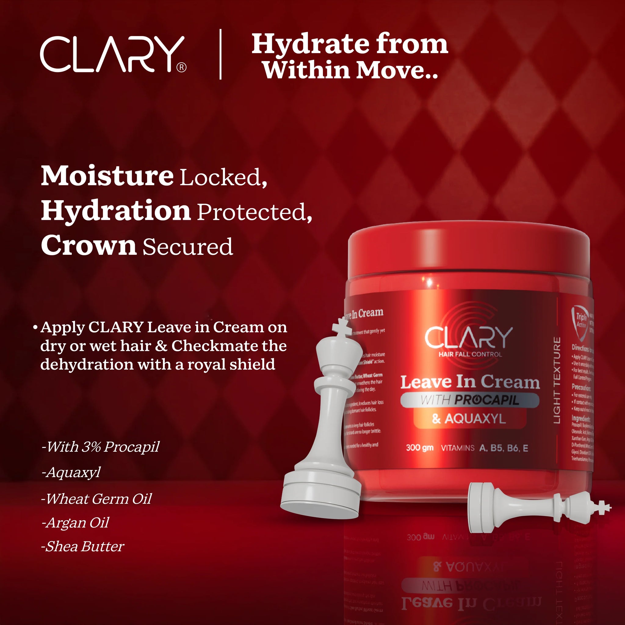Clary Hair Leave In Cream with Procapil & Aquaxyl - 300 gm
